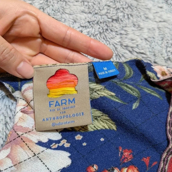 Farm Rio Estelle Floral Shorts Romper from Anthropologie - Navy Blue - Medium - Picture 4 of 8